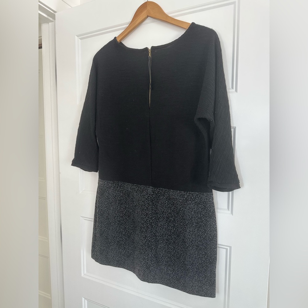LOFT Black & Grey Knit  Drop Waist Dress